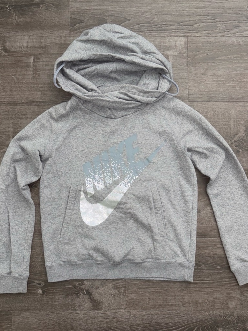 Nike Gray Hoodie with Red Nike Tag